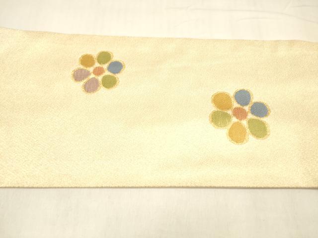 平和屋着物●九寸名古屋帯　舞花文　金糸　ゑり善扱い　正絹　逸品　DABA0583cm