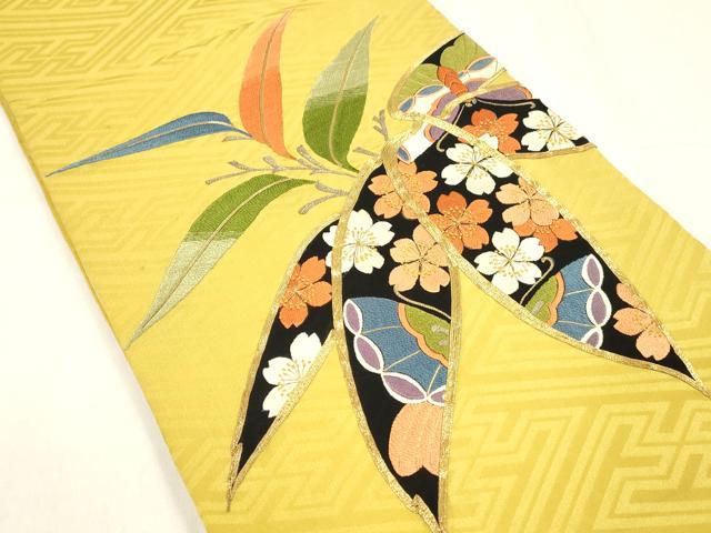 平和屋着物●アンティーク　大正ロマン　中国三大刺繍　相良刺繍　総刺繍　太鼓柄　京袋帯　駒刺繍　花蝶文　正絹　逸品　DABA0625cm
