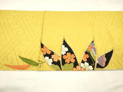 平和屋着物●アンティーク　大正ロマン　中国三大刺繍　相良刺繍　総刺繍　太鼓柄　京袋帯　駒刺繍　花蝶文　正絹　逸品　DABA0625cm