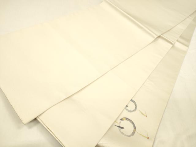 平和屋着物●太鼓柄袋帯 唐織 円相鶴 金銀糸 正絹 逸品 DABA0633cm