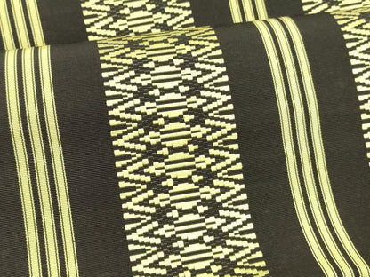 平和屋着物●本場筑前博多織　八寸名古屋帯　献上　黒地　正絹　逸品　DABA0643cm