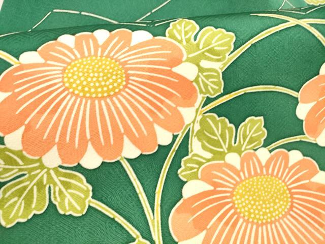 平和屋着物○九寸名古屋帯 型染 草花文 正絹 逸品 DABA0657cm