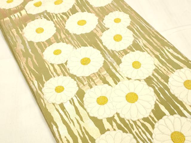 平和屋着物●六通柄 本袋帯 唐織 舞花文 金銀糸 正絹 逸品 DABA0659cm
