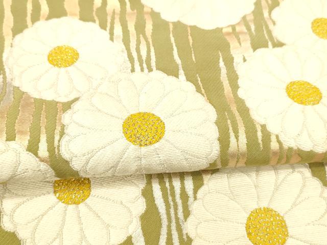 平和屋着物●六通柄 本袋帯 唐織 舞花文 金銀糸 正絹 逸品 DABA0659cm