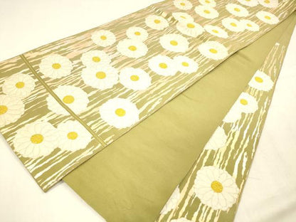 平和屋着物●六通柄 本袋帯 唐織 舞花文 金銀糸 正絹 逸品 DABA0659cm