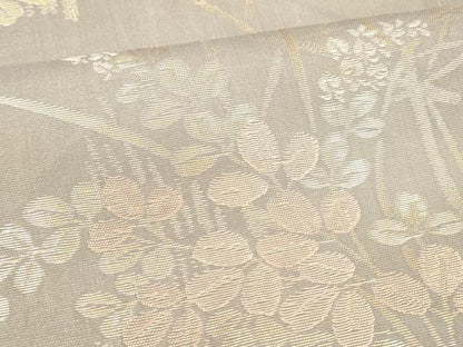 平和屋着物＊夏物 六通柄袋帯 籬草葉文 金糸 金糸 正絹 逸品 DABA0664cm