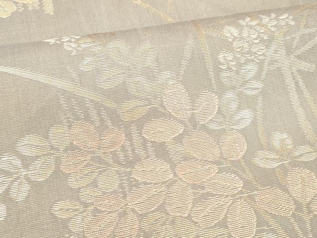 平和屋着物＊夏物 六通柄袋帯 籬草葉文 金糸 金糸 正絹 逸品 DABA0664cm