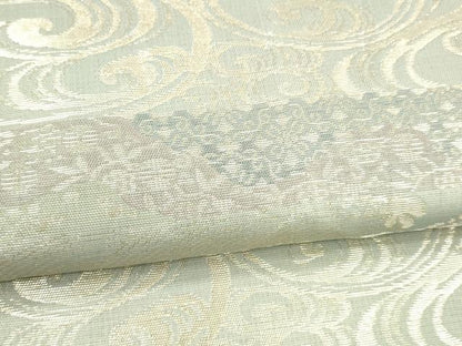平和屋着物＊夏物 六通柄袋帯 流水唐草文 銀糸 正絹 逸品 DABA0665cm