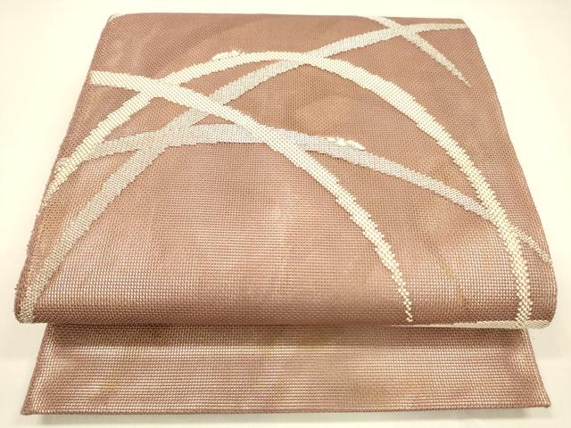 平和屋着物＊夏物 太鼓柄袋帯 夏虫草葉文 金銀糸 正絹 逸品 DABA0666cm