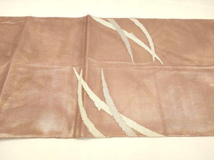 平和屋着物＊夏物 太鼓柄袋帯 夏虫草葉文 金銀糸 正絹 逸品 DABA0666cm