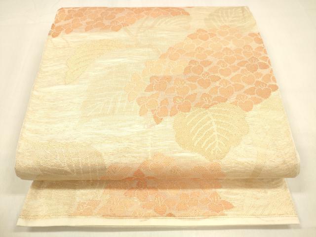 平和屋着物＊夏物 全通柄 本袋帯 紫陽花 金糸 正絹 逸品 DABA0667cm