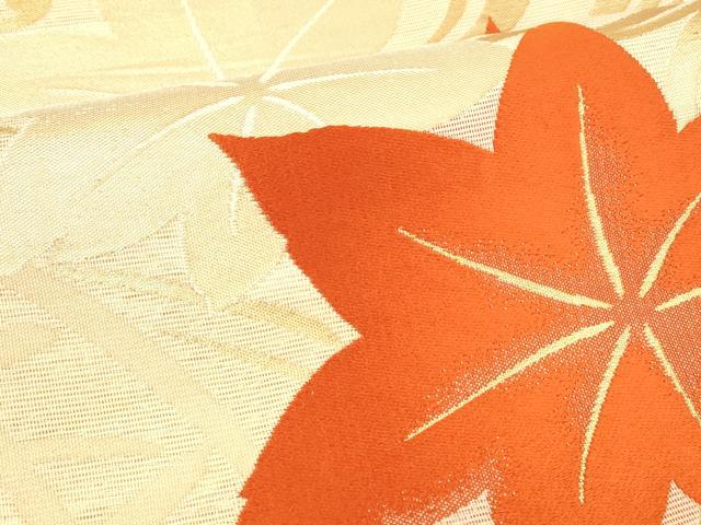 平和屋着物＊夏物 六通柄袋帯 籬竜田川 金糸 正絹 逸品 DABA0675cm