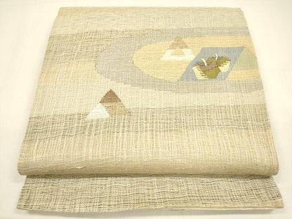 平和屋着物＊夏物 太鼓柄袋帯 抽象文様 正絹 逸品 DABA0680cm