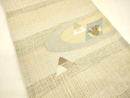 平和屋着物＊夏物 太鼓柄袋帯 抽象文様 正絹 逸品 DABA0680cm
