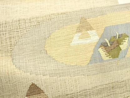 平和屋着物＊夏物 太鼓柄袋帯 抽象文様 正絹 逸品 DABA0680cm