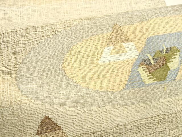平和屋着物＊夏物 太鼓柄袋帯 抽象文様 正絹 逸品 DABA0680cm