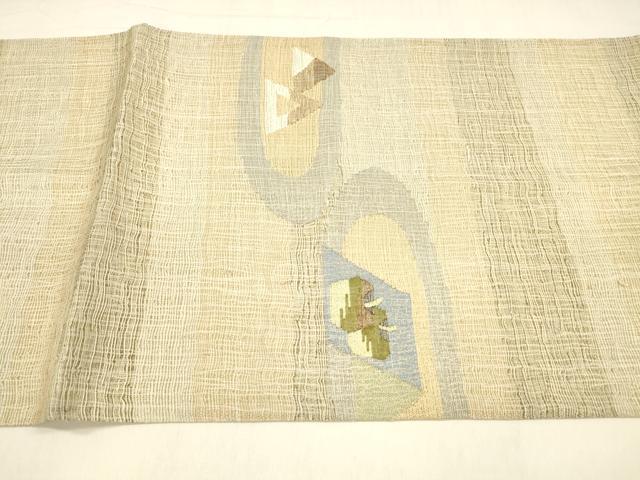平和屋着物＊夏物 太鼓柄袋帯 抽象文様 正絹 逸品 DABA0680cm