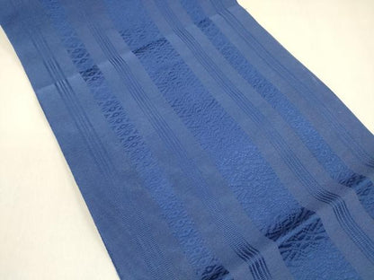 平和屋着物＊夏物 本場筑前博多織 八寸名古屋帯 紗献上 紺色 正絹 逸品 DABA0681cm