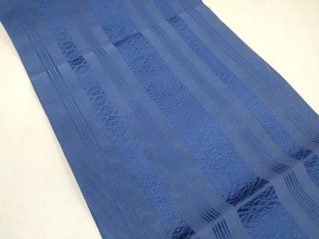 平和屋着物＊夏物 本場筑前博多織 八寸名古屋帯 紗献上 紺色 正絹 逸品 DABA0681cm