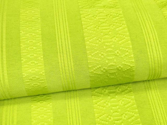 平和屋着物＊夏物　博多織　八寸名古屋帯　献上　黄緑色　DABA0682cm