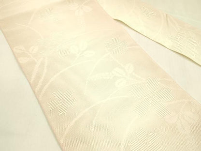 平和屋着物＊夏物 八寸名古屋帯 草花文 DABA0686cm