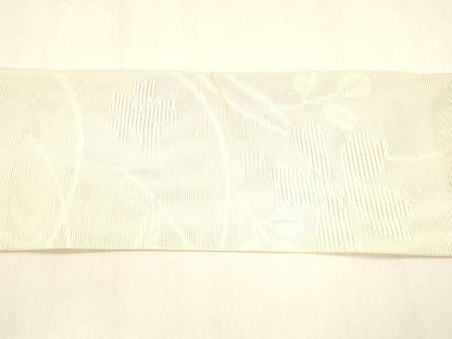 平和屋着物＊夏物 八寸名古屋帯 草花文 DABA0686cm