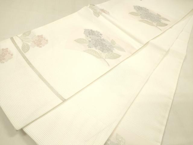 平和屋着物＊夏物 西陣 川島織物 洗える最高級着物 ＜英＞はなぶさ謹製 六通柄 京袋帯 紫陽花 銀糸 たとう紙付き DABA0688cm