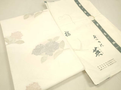平和屋着物＊夏物 西陣 川島織物 洗える最高級着物 ＜英＞はなぶさ謹製 六通柄 京袋帯 紫陽花 銀糸 たとう紙付き DABA0688cm