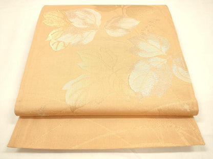 平和屋着物＊夏物 六通柄袋帯 草葉文 金銀糸 正絹 逸品 DABA0690cm