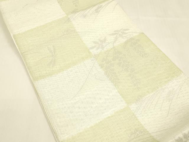 平和屋着物＊夏物 六通柄 京袋帯 蜻蛉藤花房 銀糸 DABA0693cm