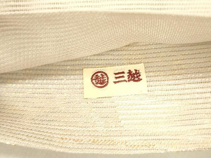 平和屋着物＊夏物 六通柄袋帯 流水片輪車草花文 金銀糸 三越扱い 正絹 逸品 DABA0696cm