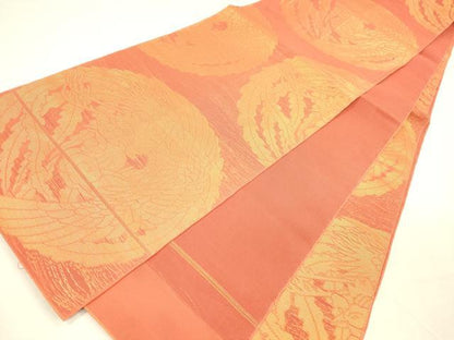 平和屋着物＊夏物 織物一筋名門 織悦 全通柄 本袋帯 鳳凰文 金糸 正絹 逸品 DABA0697cm