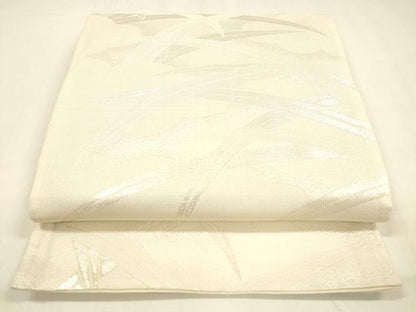 平和屋着物＊夏物 六通柄袋帯 草葉文 銀糸 正絹 逸品 DABA0702cm