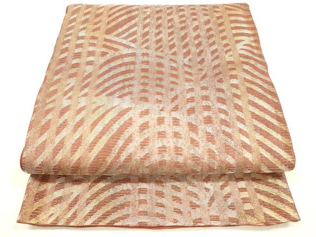 平和屋着物＊夏物　六通柄袋帯　流水文　銀糸　正絹　逸品　baav7113yc 平和屋着物＊夏物 六通柄袋帯 流水文 金銀糸 引箔 正絹 逸品