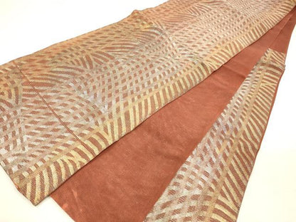 平和屋着物＊夏物　六通柄袋帯　流水文　金銀糸　引箔　正絹　逸品　DABA0704cm