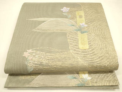 平和屋着物＊夏物 六通柄袋帯 離宮に想う 金糸 正絹 逸品 DABA0706cm