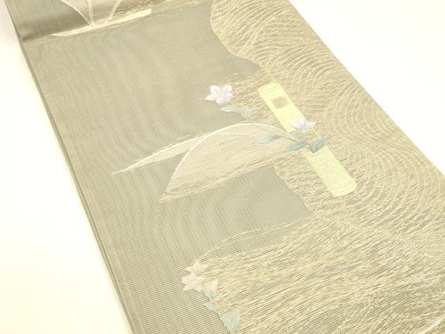 平和屋着物＊夏物 六通柄袋帯 離宮に想う 金糸 正絹 逸品 DABA0706cm
