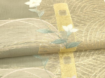 平和屋着物＊夏物 六通柄袋帯 離宮に想う 金糸 正絹 逸品 DABA0706cm