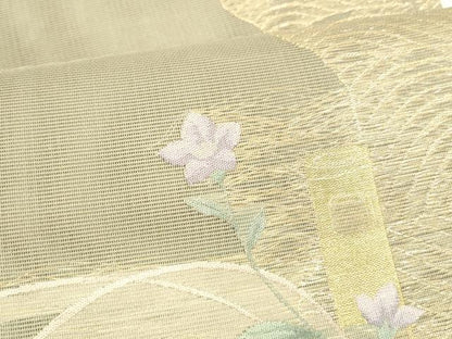 平和屋着物＊夏物 六通柄袋帯 離宮に想う 金糸 正絹 逸品 DABA0706cm