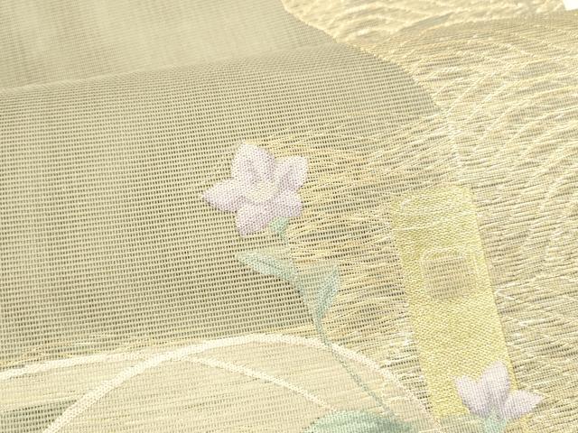 平和屋着物＊夏物 六通柄袋帯 離宮に想う 金糸 正絹 逸品 DABA0706cm