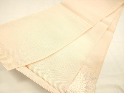 平和屋着物＊夏物 絽綴れ 太鼓柄袋帯 草花文 銀糸 正絹 逸品 DABA0713cm