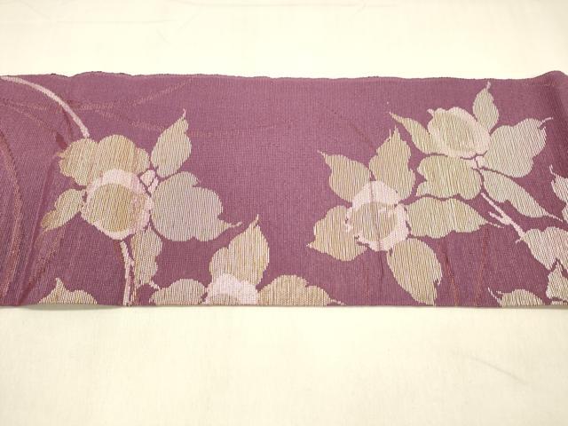 平和屋着物＊夏物 八寸名古屋帯 草花文 金銀糸 DABA0718cm