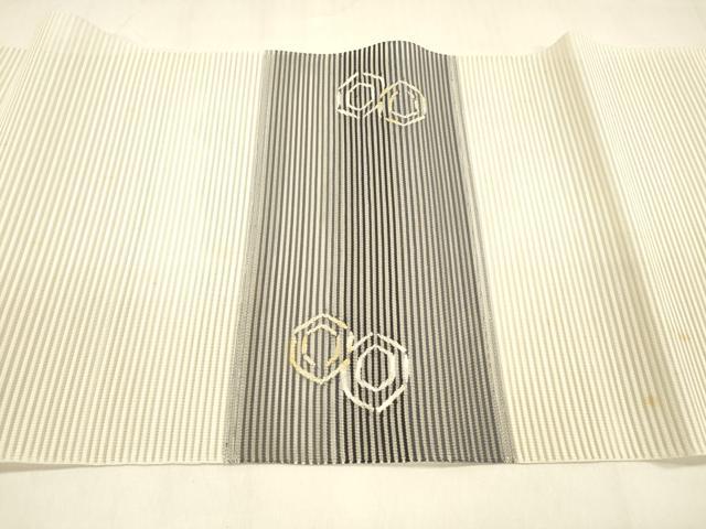 平和屋着物＊夏物 絽綴れ 石川綴れ 八寸名古屋帯 亀甲文 金銀糸 共箱・証紙付き 正絹 逸品 DABA0721cm
