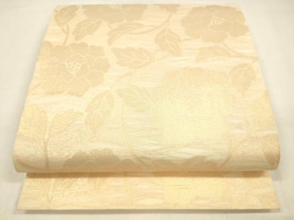 平和屋着物＊夏物 全通柄 本袋帯 枝花文 金糸 正絹 逸品 DABA0722cm