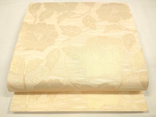 平和屋着物＊夏物 全通柄 本袋帯 枝花文 金糸 正絹 逸品 DABA0722cm