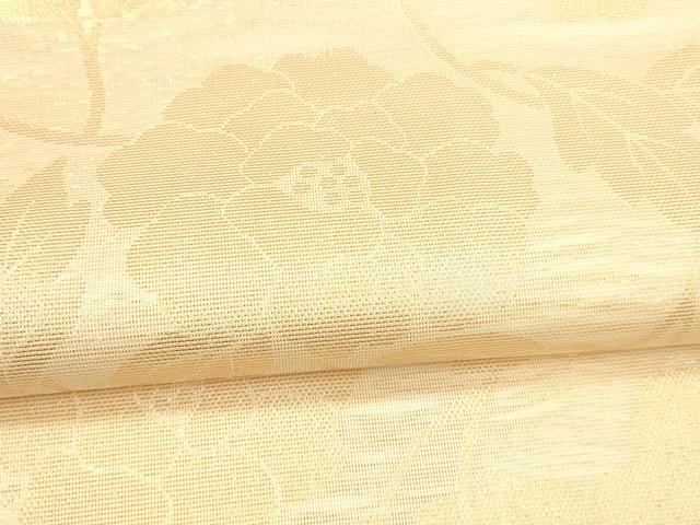 平和屋着物＊夏物 全通柄 本袋帯 枝花文 金糸 正絹 逸品 DABA0722cm