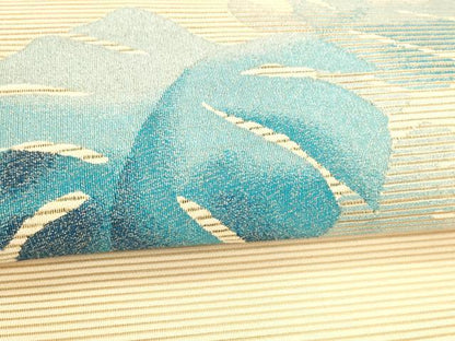 平和屋着物＊夏物 絽綴れ 八寸名古屋帯 草葉文 正絹 逸品 DABA0724cm