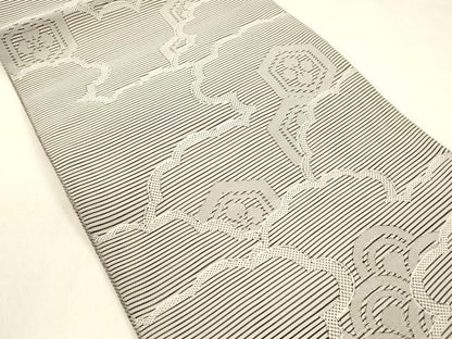 平和屋着物＊夏物 絽綴れ 八寸名古屋帯 亀甲花文 正絹 逸品 DABA0727cm