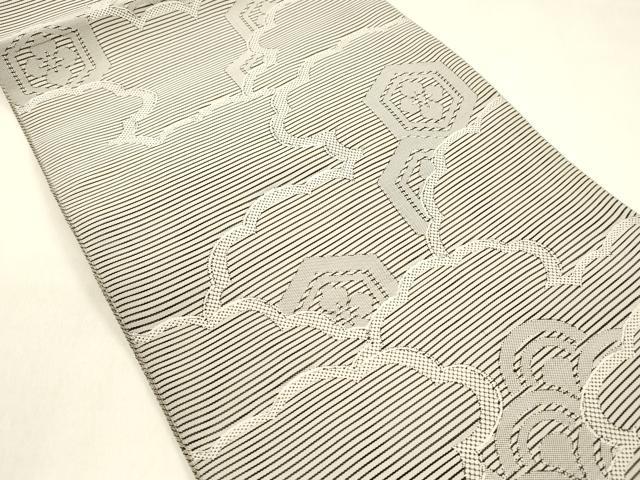 平和屋着物＊夏物 絽綴れ 八寸名古屋帯 亀甲花文 正絹 逸品 DABA0727cm
