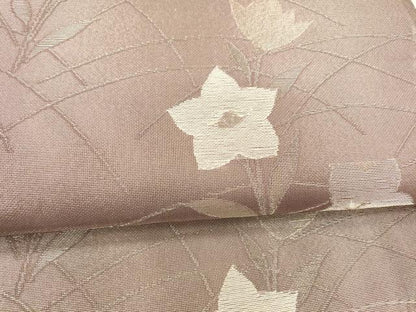 平和屋着物＊夏物 六通柄袋帯 草花文 銀糸 正絹 逸品 DABA0738cm